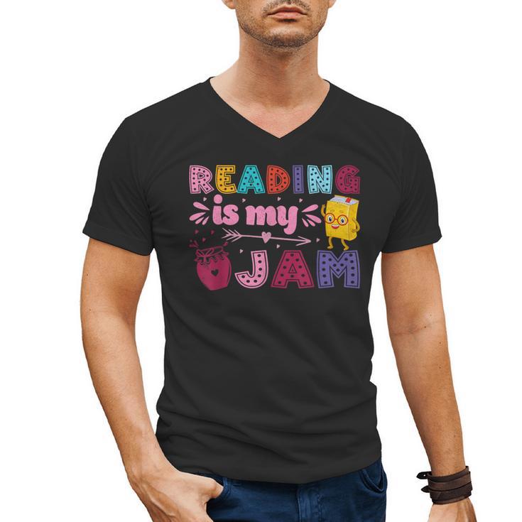 Kids Reading Book Lover Reading Is My Jam Men's V-Neck T-Shirt