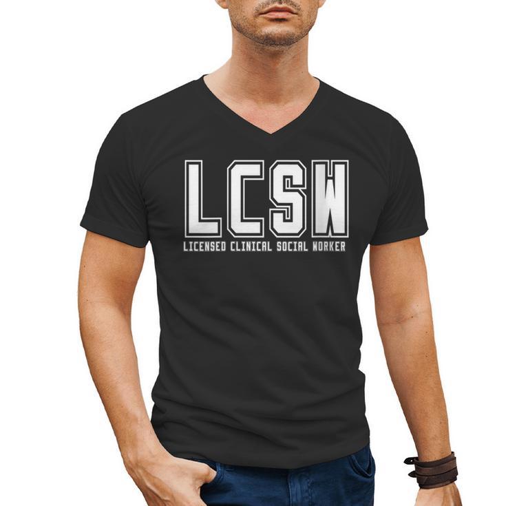 LCSW Licensed Clinical Social Worker Graduation Men's V-Neck T-Shirt