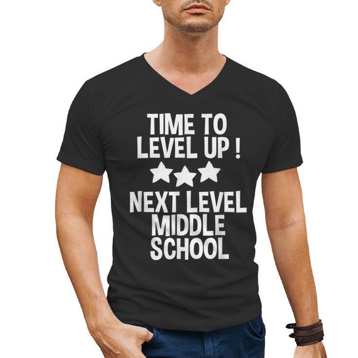 Level Up Middle School 5th Grade Graduation Party Men's V-Neck T-Shirt