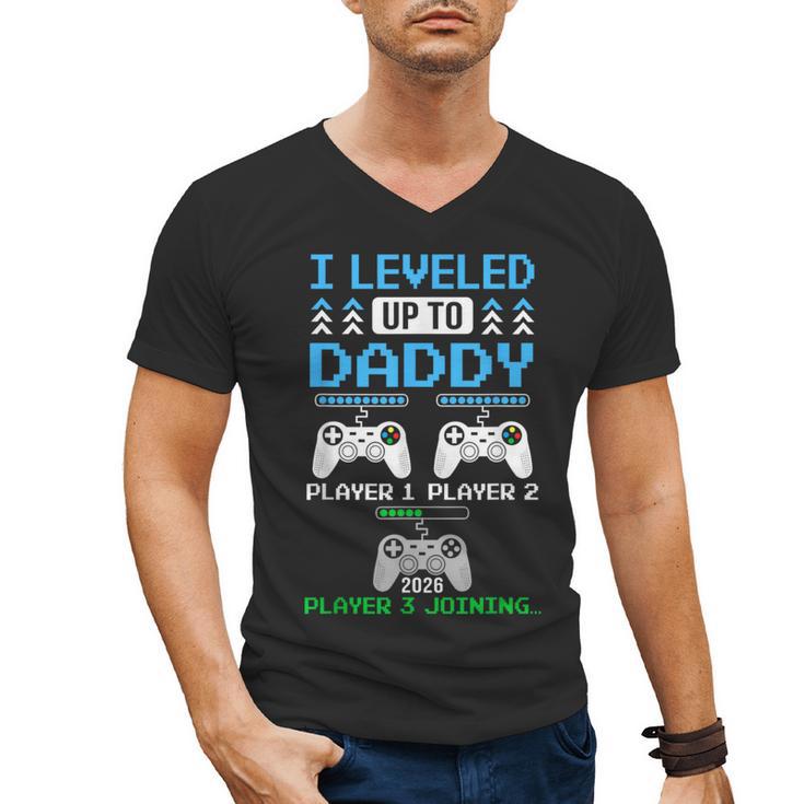 Leveled Up To Daddy Again  Gamer Dad Est 2026 Men's V-Neck T-Shirt