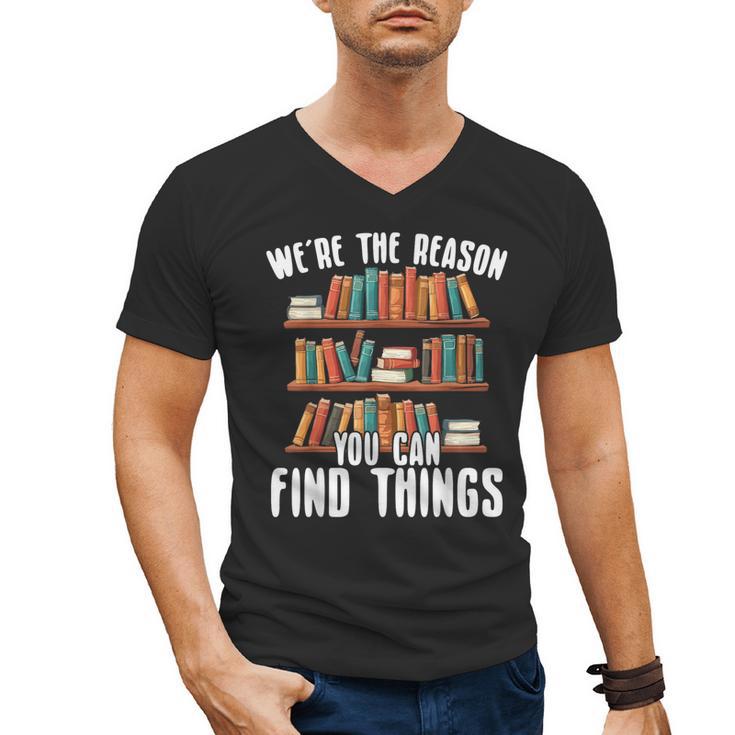 Librarian Reading Books Lover Library Men's V-Neck T-Shirt
