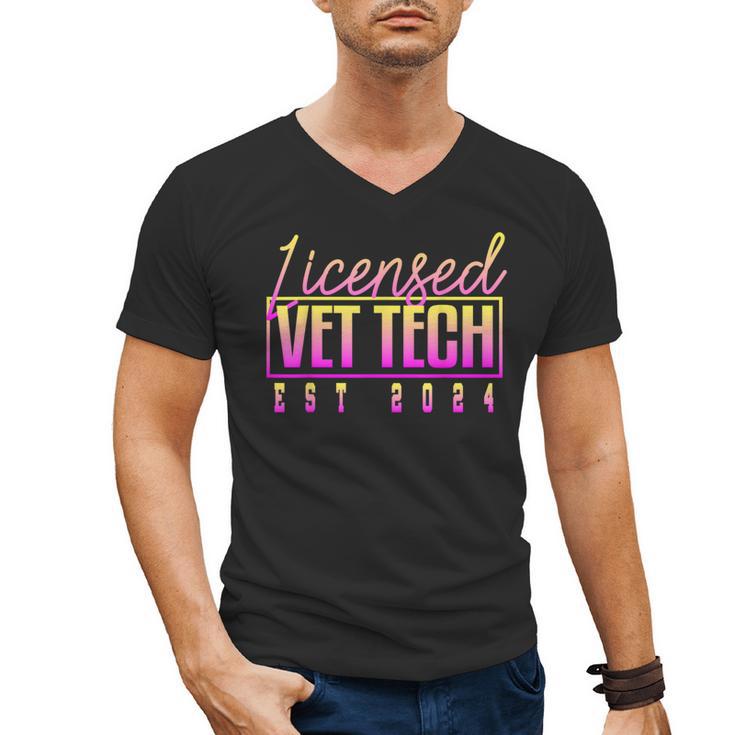 Licensed Vet Tech Veterinary Technician Graduation 2024 Men's V-Neck T-Shirt