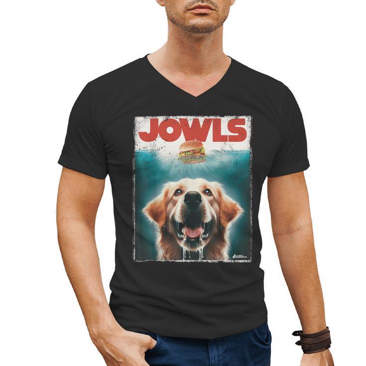 Light Golden Retriever Jowls Top Paws Cream Lab Dog Mom Dad Men's V-Neck T-Shirt