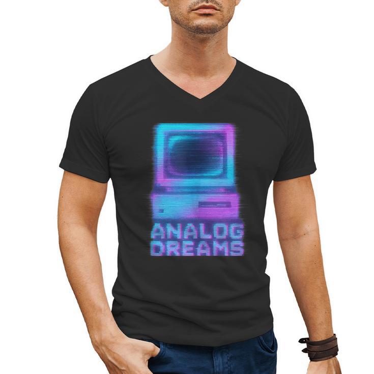 Lofi Reverie Analog Dreams Pixel 90s Desktop VHS Nostalgia Men's V-Neck T-Shirt