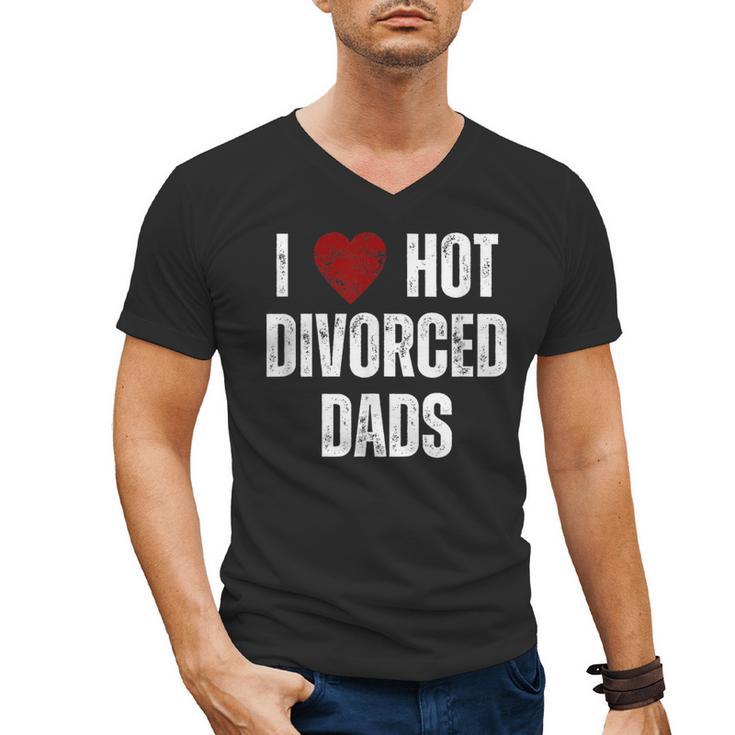 I Love Hot Divorced Dads Red Hearts Men's V-Neck T-Shirt