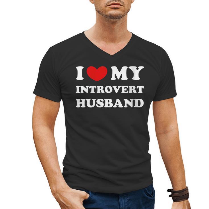 I Love My Introvert Husband I Heart My Introvert Husband Men's V-Neck T-Shirt
