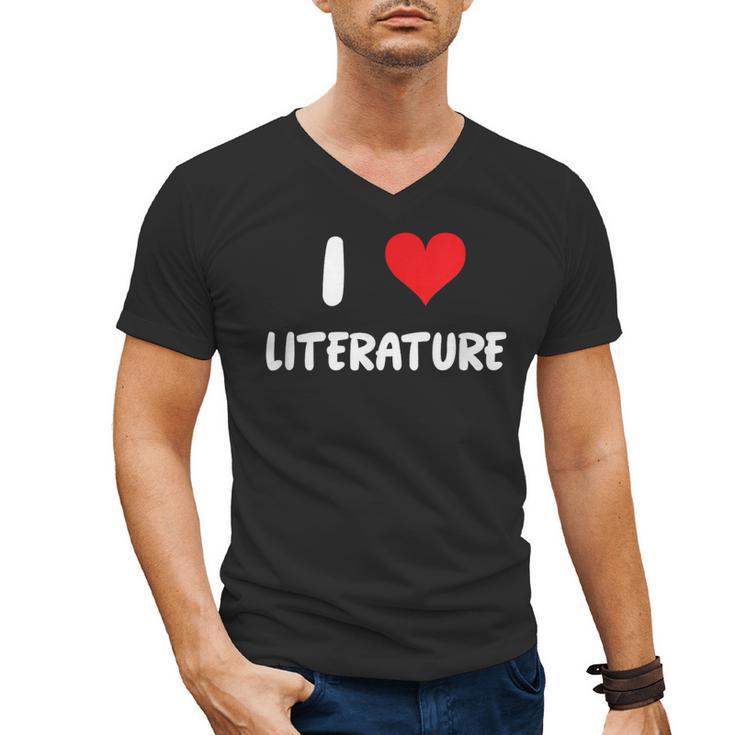 I Love Literature Heart Books Writing Reading Read Write Men's V-Neck T-Shirt