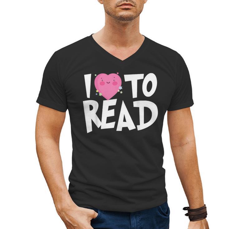 I LOVE TO READ Reading Books Bookworm Library Day Novelty Men's V-Neck T-Shirt