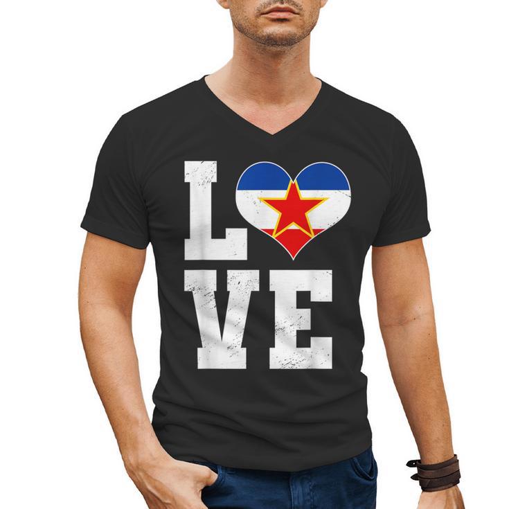 Love Yugoslavia Proud Yugoslav Nostalgia Men's V-Neck T-Shirt