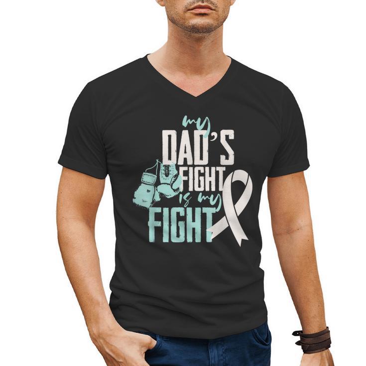 Lung Cancer Dad Ribbon Men's V-Neck T-Shirt