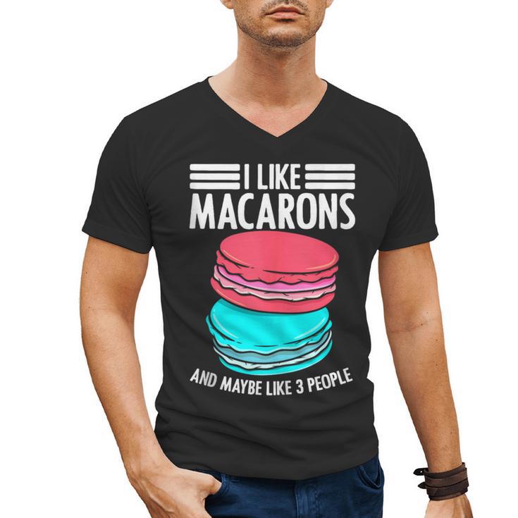 Macaroons Dessert Antisocial Introvert Pastries Food Lover Men's V-Neck T-Shirt