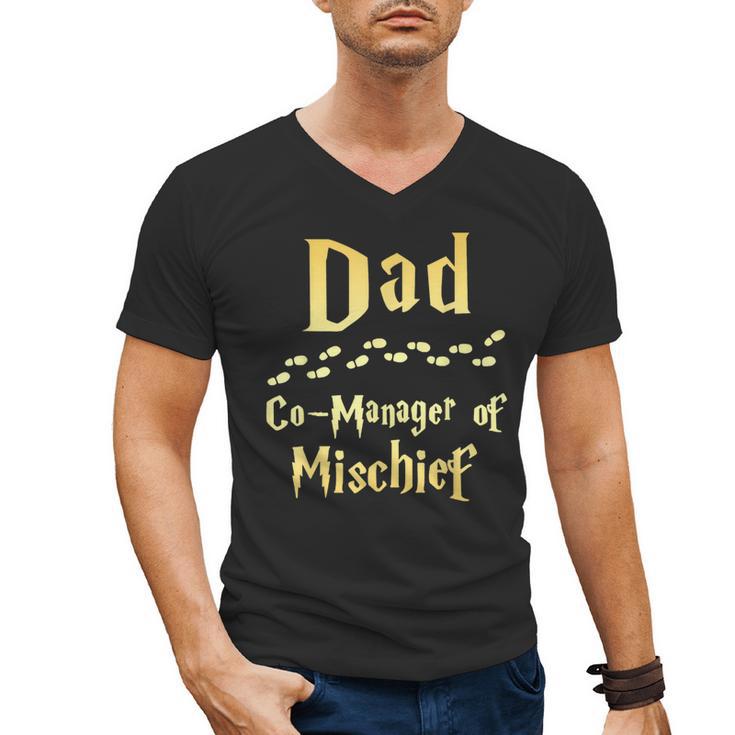 Magical Dad Manager Of Mischief Birthday Family Matching Men's V-Neck T-Shirt