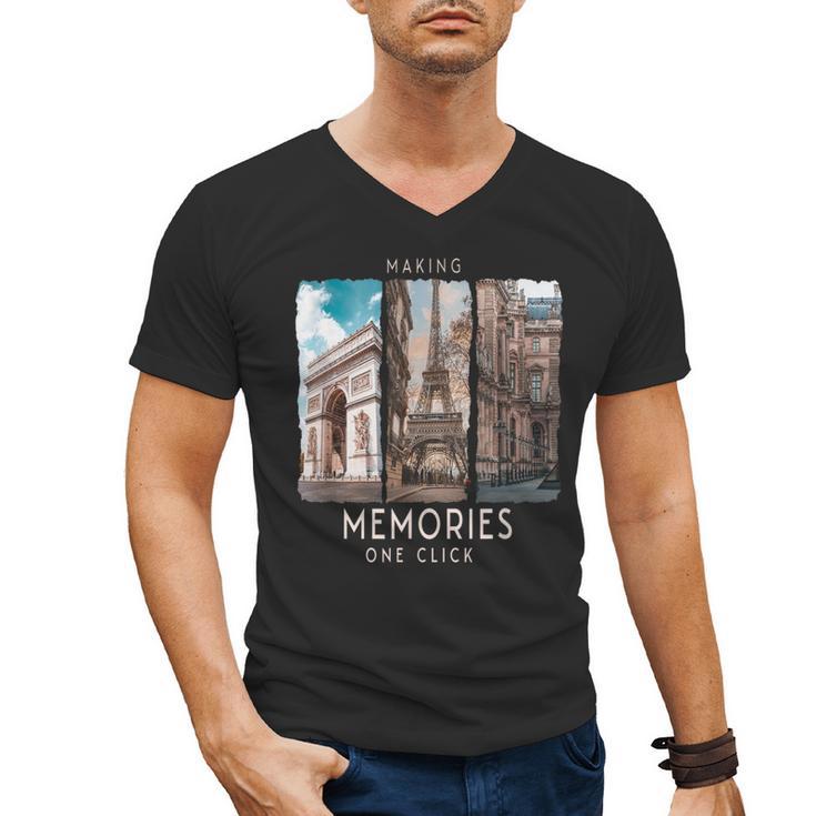 Making Memories In Paris Photo Nostalgia Travel Humor Men's V-Neck T-Shirt Making Memories In Paris Photo Nostalgia Travel Humor Men's V-Neck T-Shirt