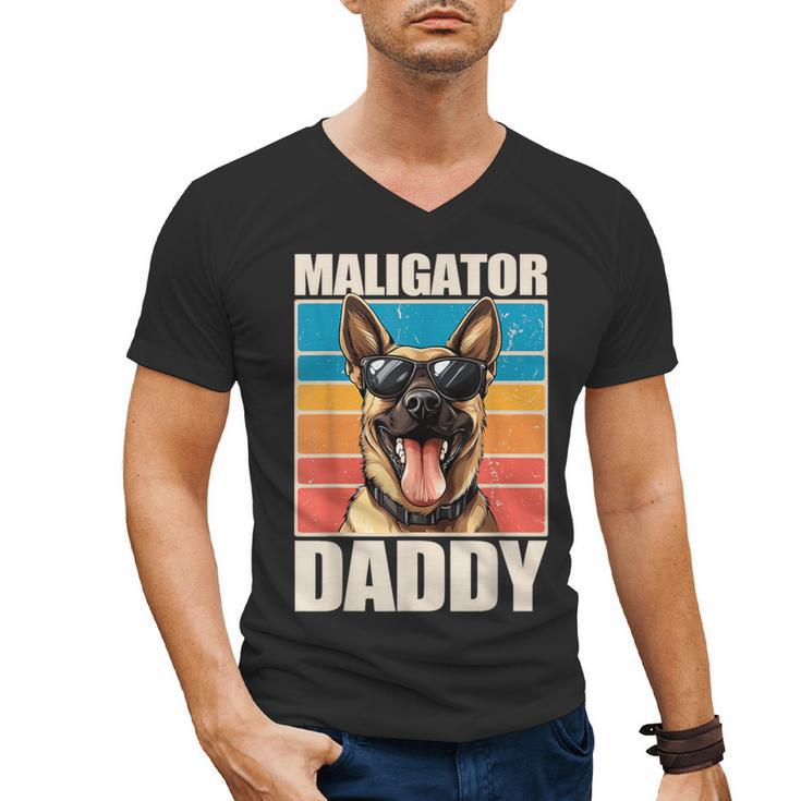 Malinois Dad Maligator Daddy Belgian Malinois Men's V-Neck T-Shirt