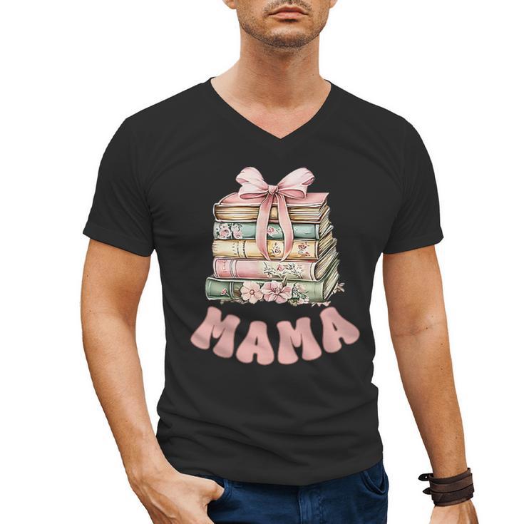 Mama Book First Chapter Birthday Family Matching Party Men's V-Neck T-Shirt