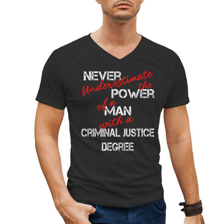 Man Criminal Justice Degree Graduation Or Career Men's V-Neck T-Shirt