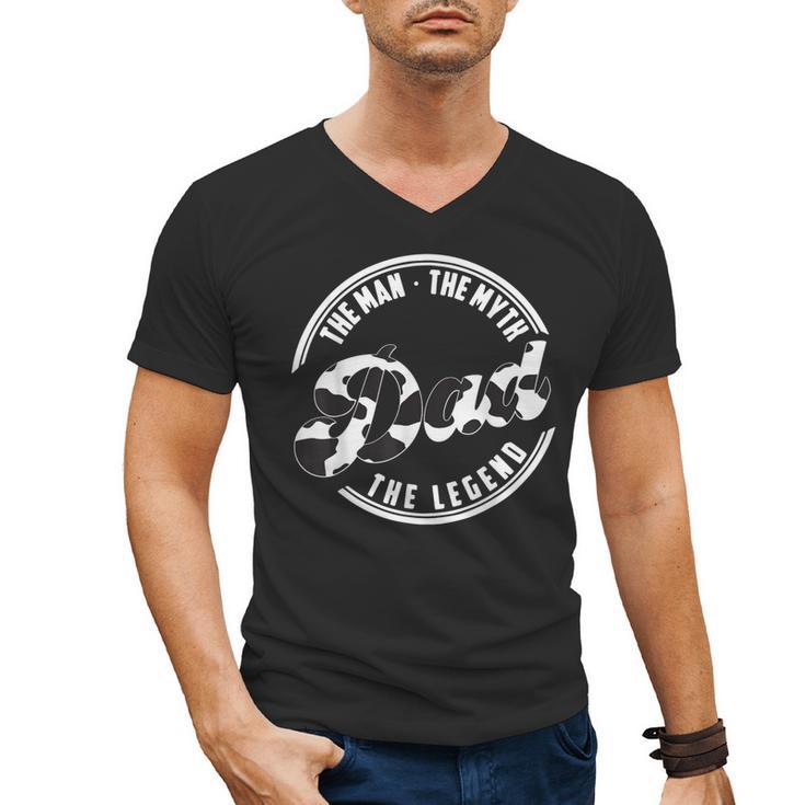 The Man The Myth The Legend Daddy Love Cows Dad Cow Print Men's V-Neck T-Shirt