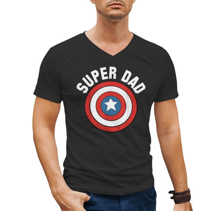 Marvel Father's Day Super Dad Captain America Shield Men's V-Neck T-Shirt