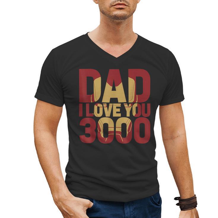 Marvel Iron Man Dad I Love You 3000 Text Fill Father's Day Small Men's V-Neck T-Shirt