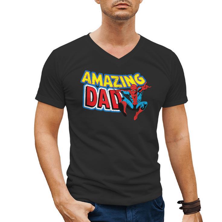 Marvel Spider-Man Amazing Dad Comic Book Father's Day Men's V-Neck T-Shirt