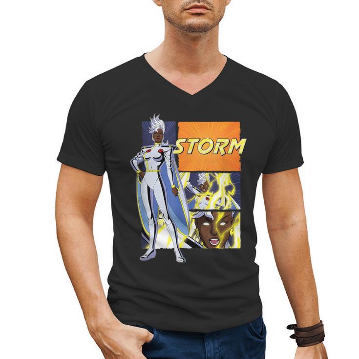 Marvel X-Men '97 Storm Vintage Classic Comic Book Panels Men's V-Neck T-Shirt