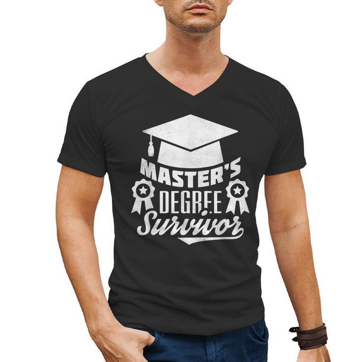 Master's Degree Survivor College Graduation Men's V-Neck T-Shirt