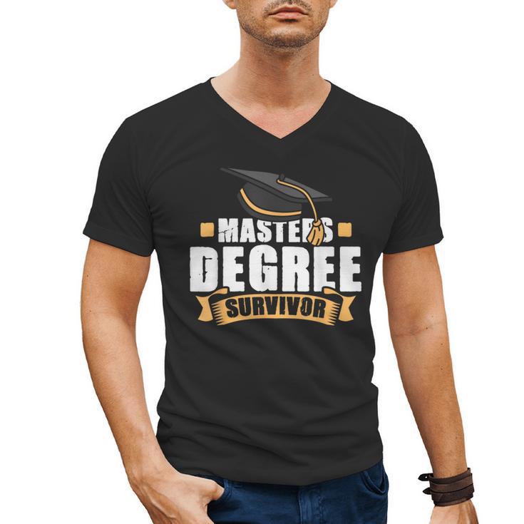 Masters Degree Survivor Graduation For MBA Graduate Men's V-Neck T-Shirt