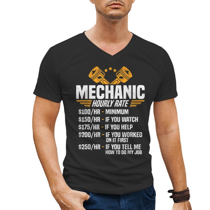 Mechanic Men Dad Hourly Rate Car Auto Garage Mechanic Men's V-Neck T-Shirt