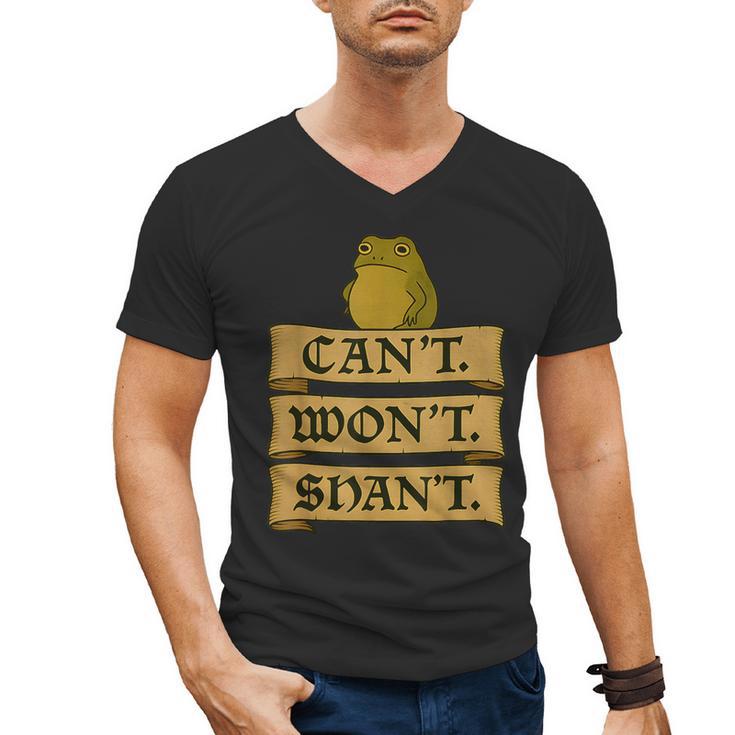 Medieval Frog Meme Sarcastic Introvert Humor Fantasy Men's V-Neck T-Shirt