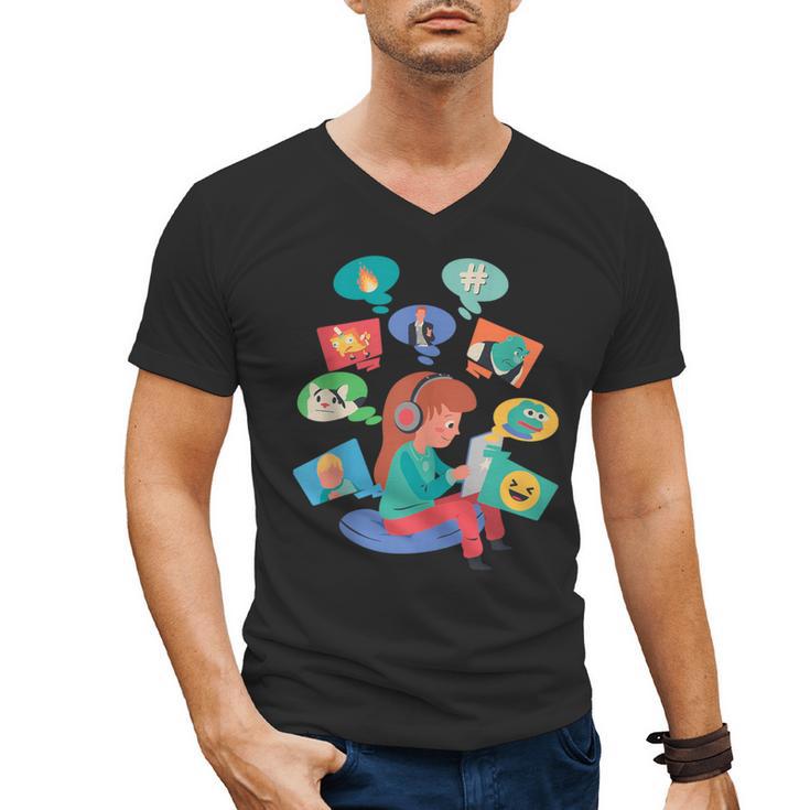 Memes Speak Louder Introvert Anti People Meme Lovers Quiet Men's V-Neck T-Shirt
