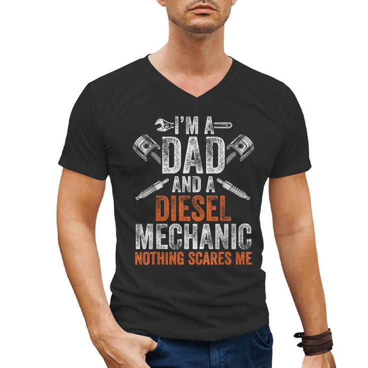 For Men Father's Day Halloween Diesel Mechanic Dad Men's V-Neck T-Shirt