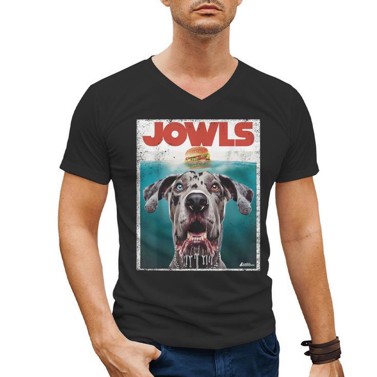 Merle Great Dane Jowls Paws Top Blue Eye Brown Dog Mom Dad For Men Women Girls Kids Men's V-Neck T-Shirt