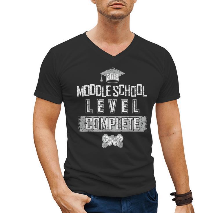 Middle School Graduation Tee Video Gaming Graduate Shirts Men's V-Neck T-Shirt