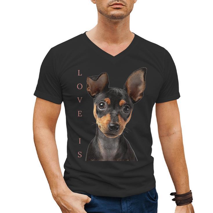 Miniature Pinscher Shirt Dog Mom Dad Tshirt Love Puppy Pet Men's V-Neck T-Shirt