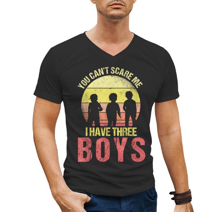 Mom Of 3 Boys Dad I Have Three Boys Dad Of 3 Boys Mom Of 3 Men's V-Neck T-Shirt