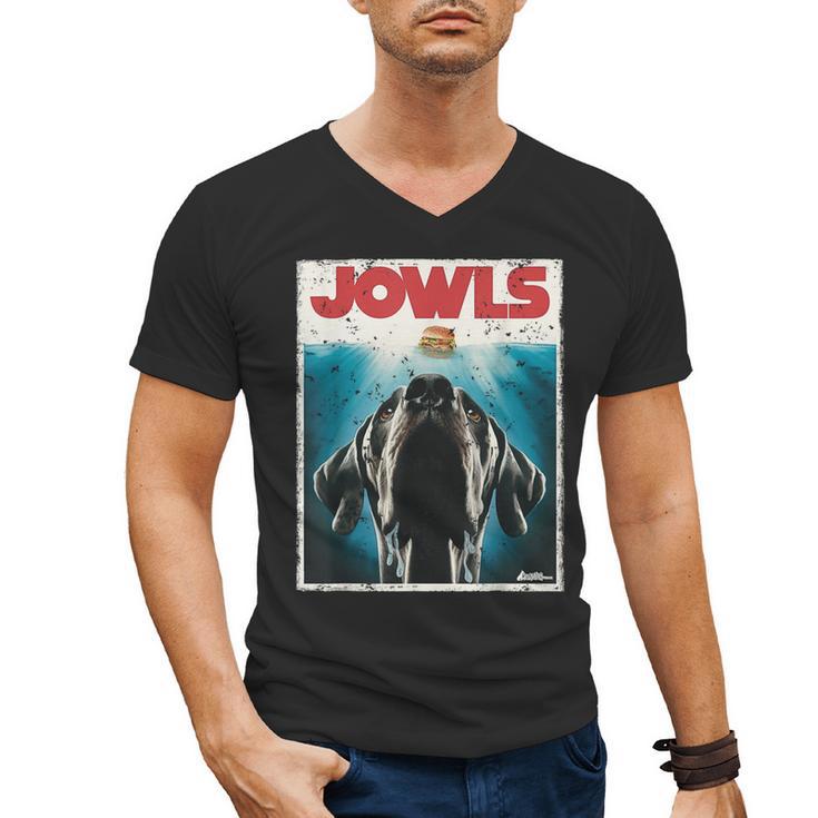 MonsterMuttz Great Dane Jowls Paws Top Drooling Dog Mom Dog Dad Men's V-Neck T-Shirt