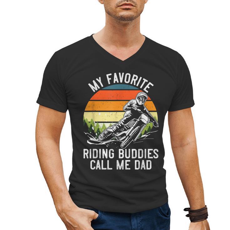 Motorcycle Dad Dirt Bike Shirt Motocross Riding Buddies Men's V-Neck T-Shirt