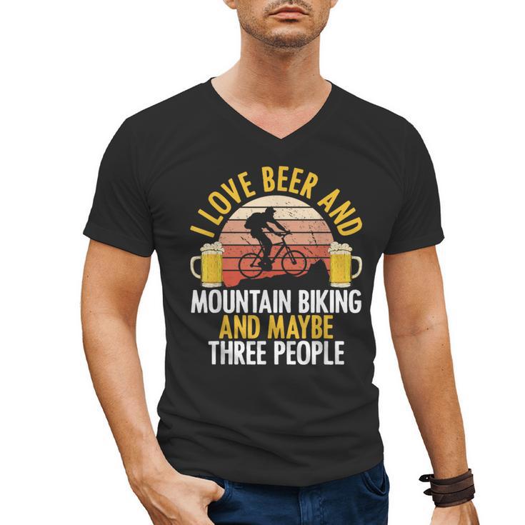 Mountain Biking Beer Drinking Introvert Sayings For Cyclist Men's V-Neck T-Shirt