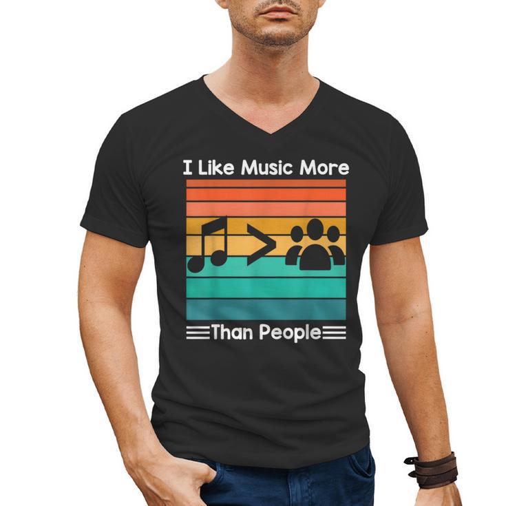 I Like Music More Than People Introvert Saying Quote Men's V-Neck T-Shirt