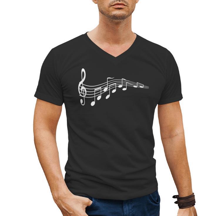 Musical Notes Music Dad Text In Treble Clef T-Shirt T-Shirt Men's V-Neck T-Shirt