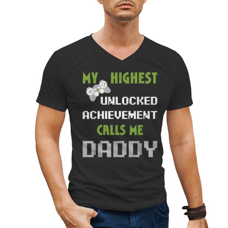 Nerdy Father Day Gamer Dad Daddy Men Love Video Gaming Men's V-Neck T-Shirt