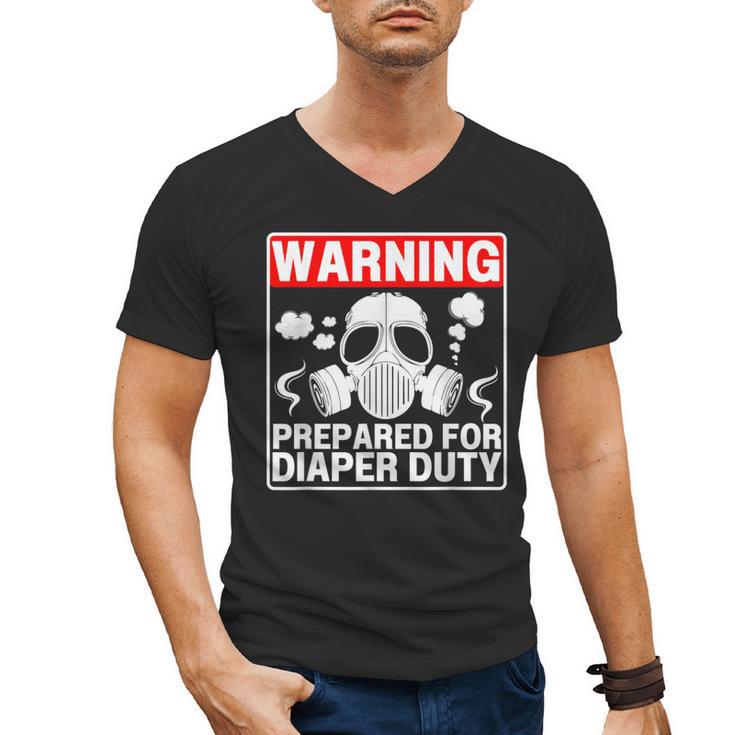 New Dad Prepared For Diaper Duty Daddy Diaper Duty Men's V-Neck T-Shirt