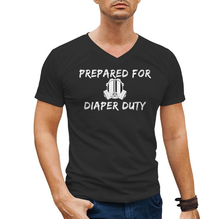 New Dad Prepared For Diaper Duty Saying Quote Men's V-Neck T-Shirt