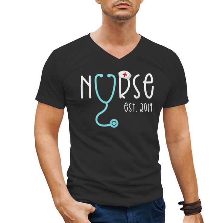 New Nurse Est 2019 T Shirt Graduation RN Women Men's V-Neck T-Shirt