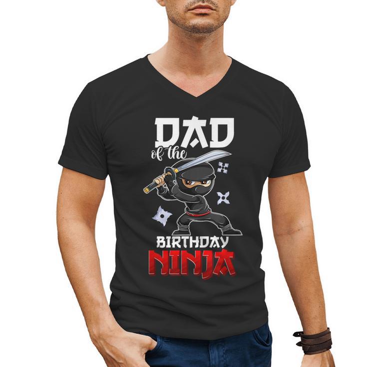 Ninja Favor Shirt For Men Dad Of The Birthday Boy Men's V-Neck T-Shirt