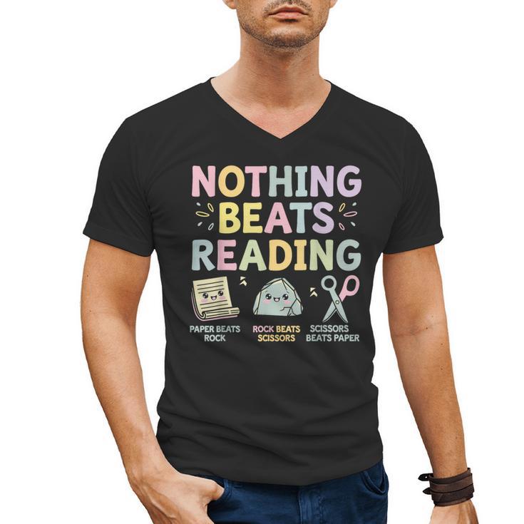 Nothing Beats Reading Book Librarian Across America Kids Men's V-Neck T-Shirt