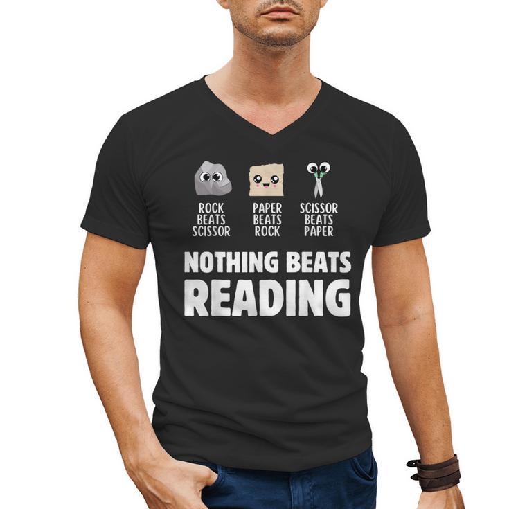 Nothing Beats Reading Librarian Book Bookworm Men's V-Neck T-Shirt