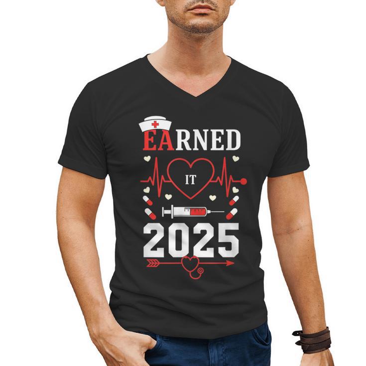 Nurse Earned It 2025 Nurse Graduation RN LPN Class Of 2025 Men's V-Neck T-Shirt