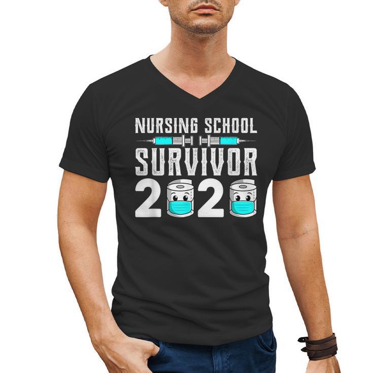 Nursing School Survivor Graduation Nurse RN 2020 Friend Men's V-Neck T-Shirt