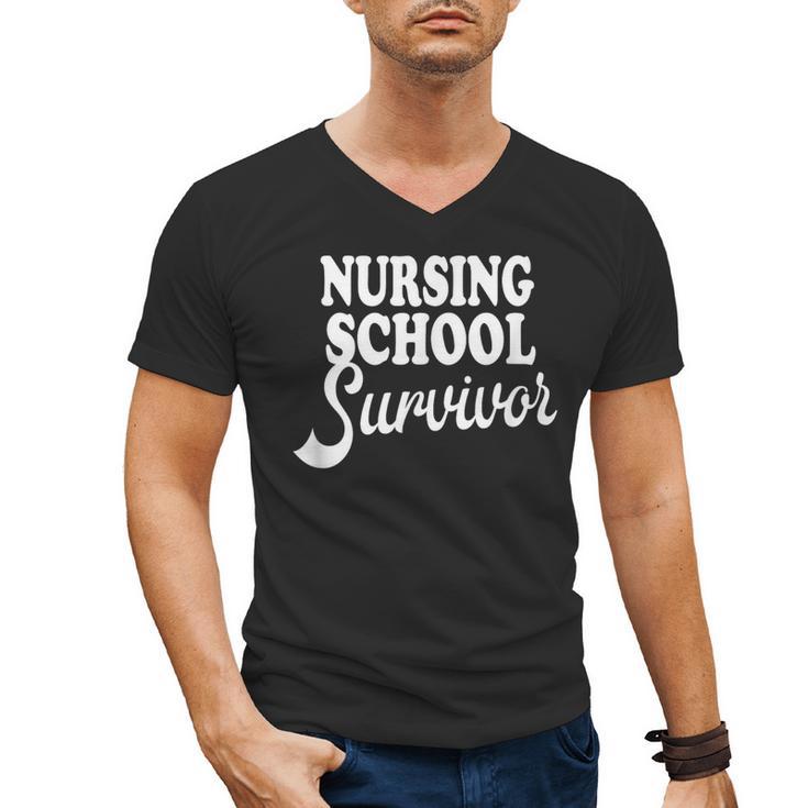 Nursing School Survivor Nurse Graduation Medical T-Shirt Men's V-Neck T-Shirt